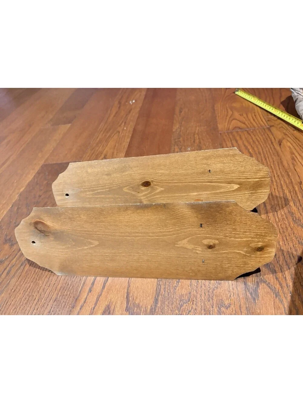 Pair of Vintage Mid Century Wood Wall Sconce Candle Holders